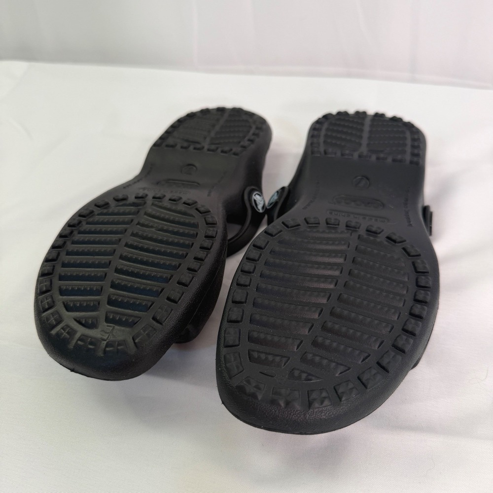 Crocs Cleo II Black Dual Strap Slide Sandals Womens Size 7 Water Friendly Shoes - Picture 14 of 16
